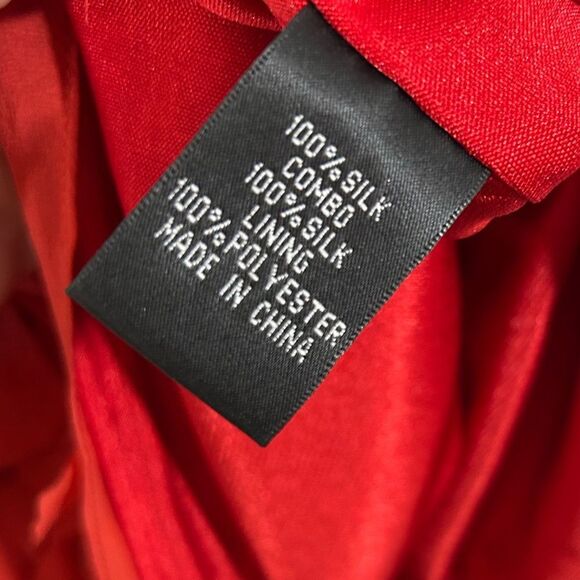 AIDAN MATTOX LADIES DRESS 4 RED SILK FLAPPER FRINGE MINI COCKTAIL DATE LOVE - Picture 5 of 13